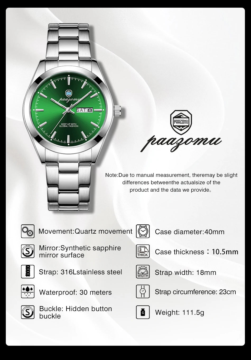 PAAZOMU Montre de luxe